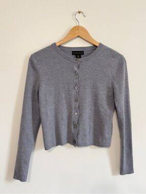 Revolve House of Harlow Merino Wool Ribbed Cardigan Sweater Size Medium Gray